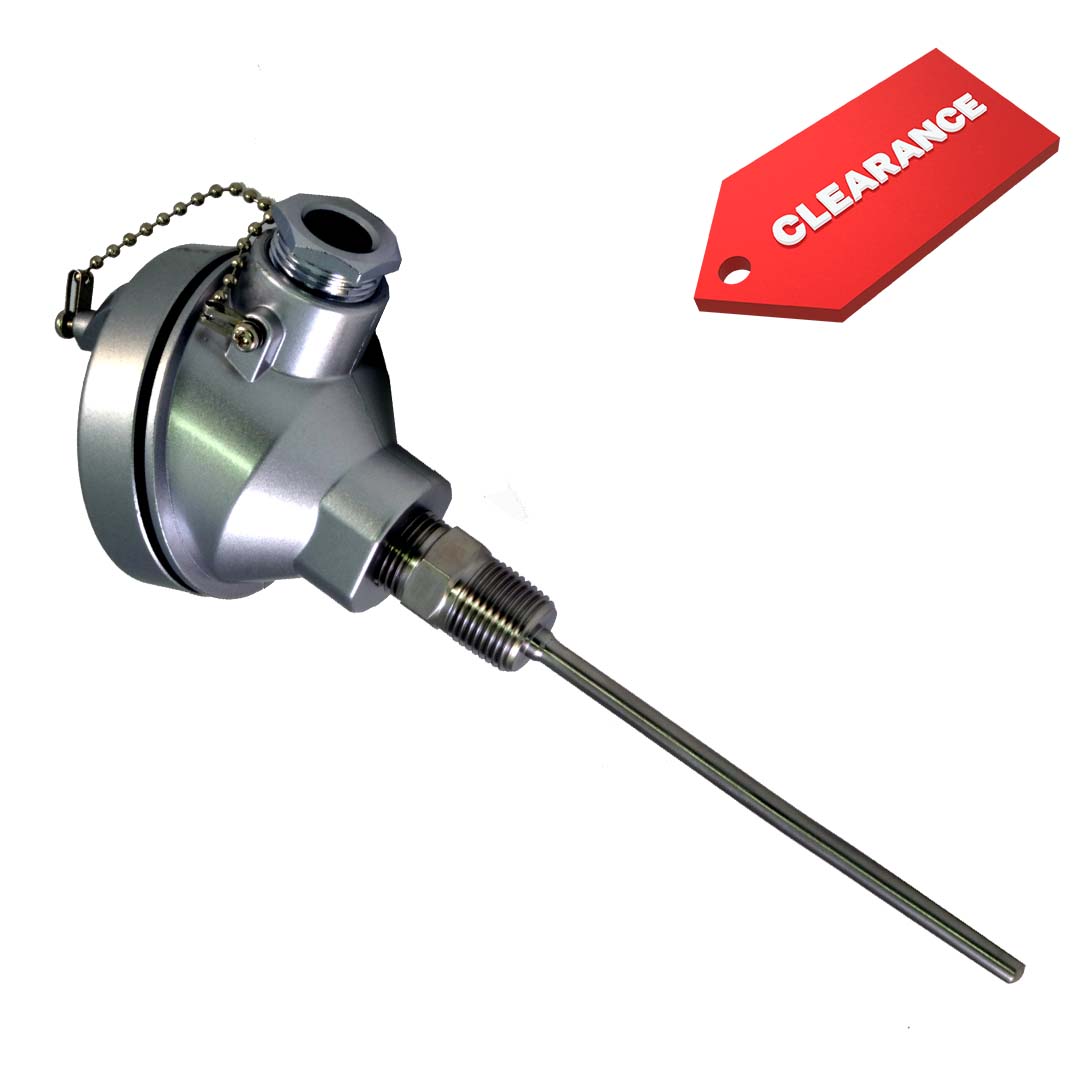 12" RTD Sensor Probe Industrial Head Assembly PT100 3Wire